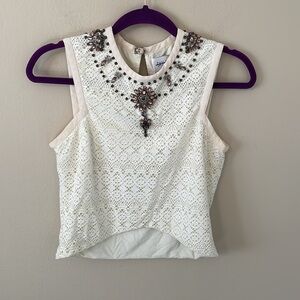 Saylor X Free People Allison Jeweled Crop Top